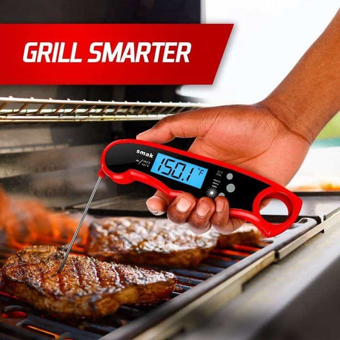 Digital Instant Read Meat Thermometer - Waterproof Food Thermometer With Backlight For Cooking & Grilling